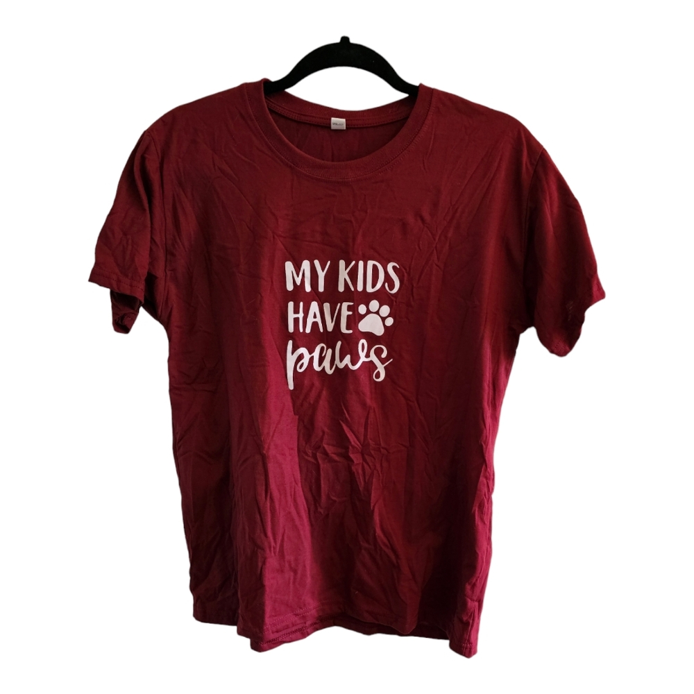 My Kids Have Paws Womens M Cotton Blend Dog Theme T-shirt